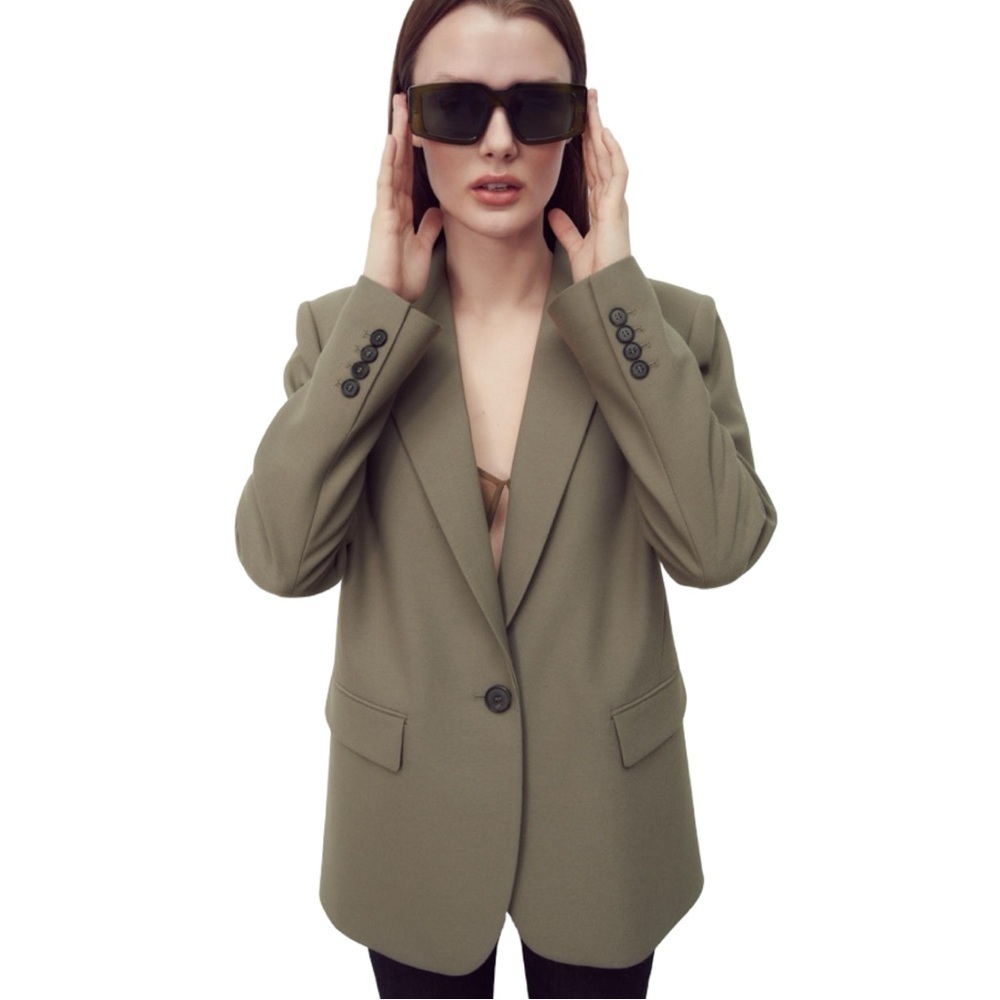 Zara Limited Edition Oversized Blazer Jacket Size Small Quiet Luxury Monochrome